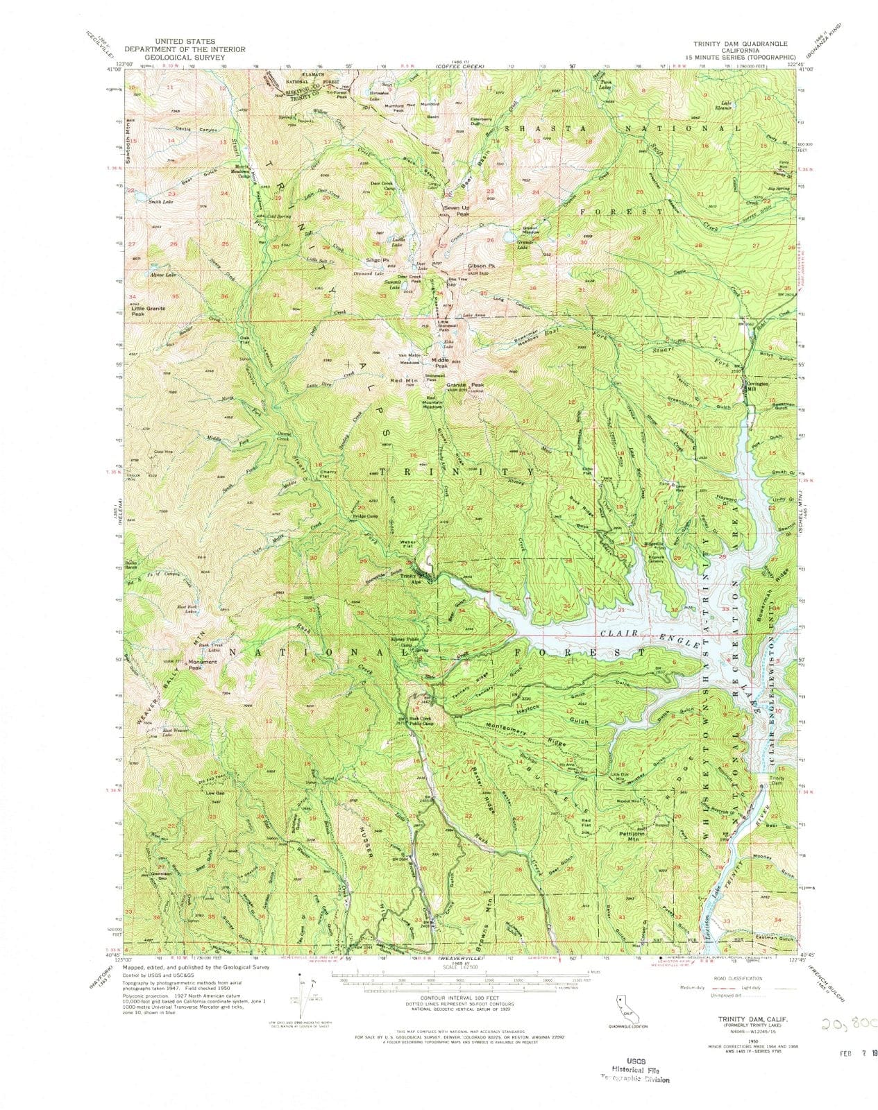 1950 Trinityam, CA - California - USGS Topographic Map