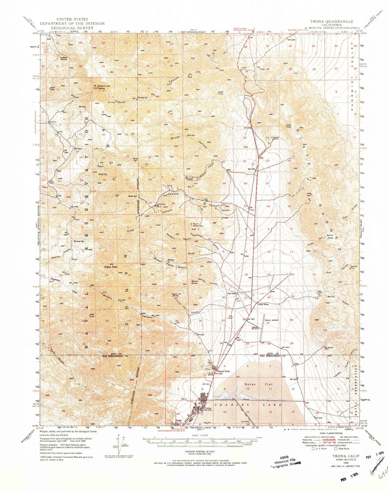 1949 Trona, CA - California - USGS Topographic Map