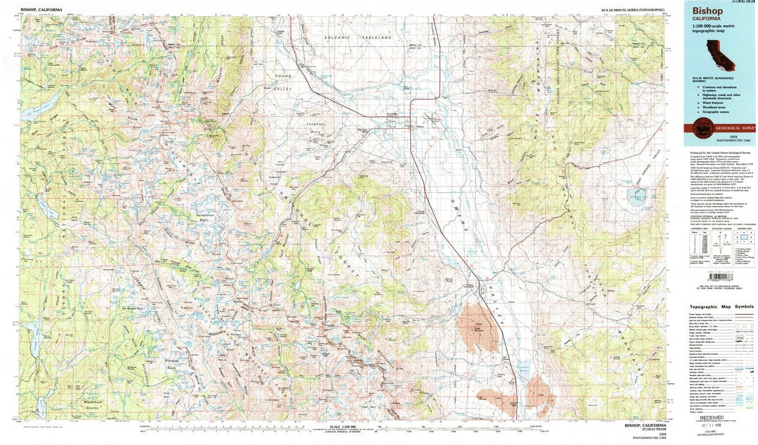 1978 Bishop, CA - California - USGS Topographic Map