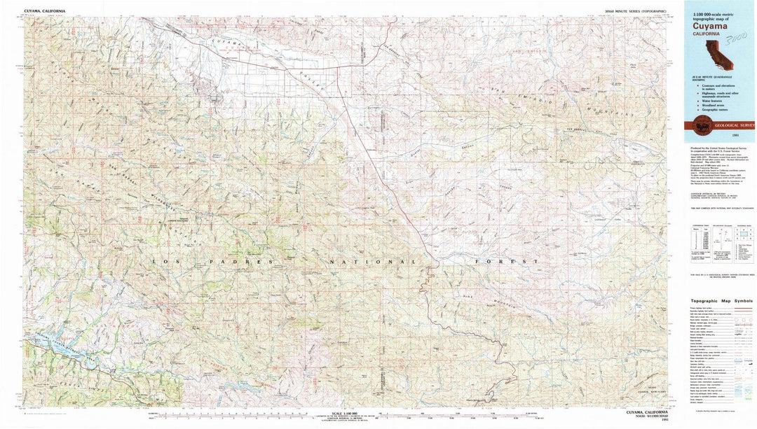 1981 Cuyama, CA - California - USGS Topographic Map