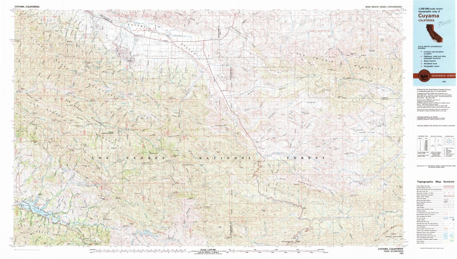 1981 Cuyama, CA - California - USGS Topographic Map