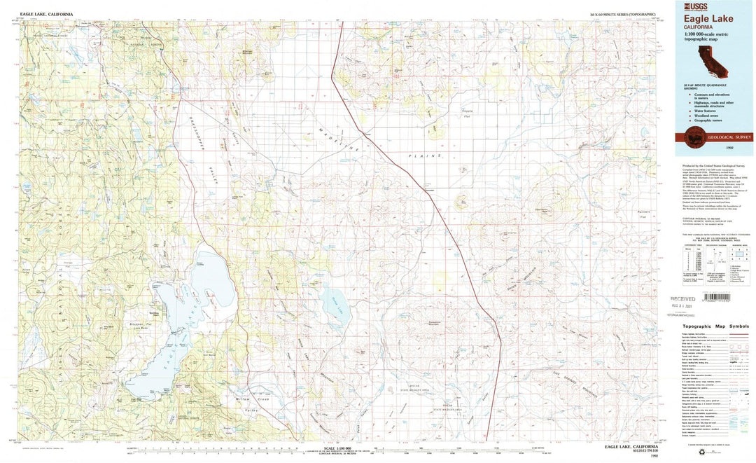 1992 Eagle Lake, CA - California - USGS Topographic Map