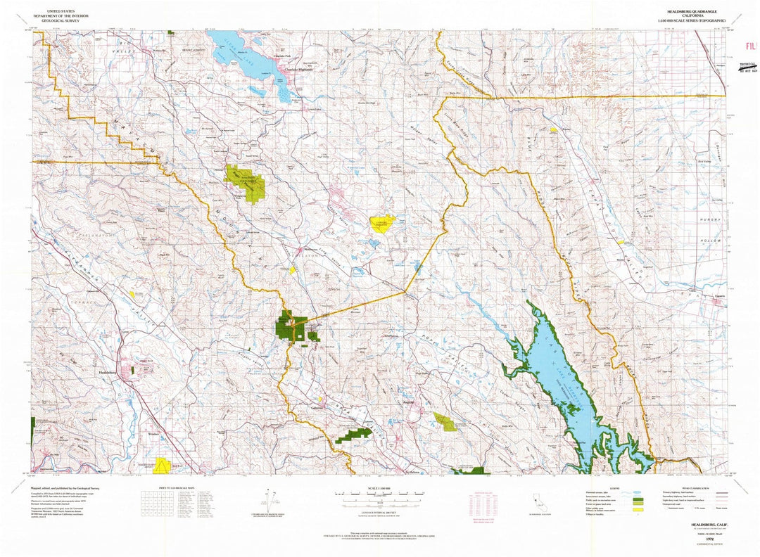 1972 Healdsburg, CA - California - USGS Topographic Map