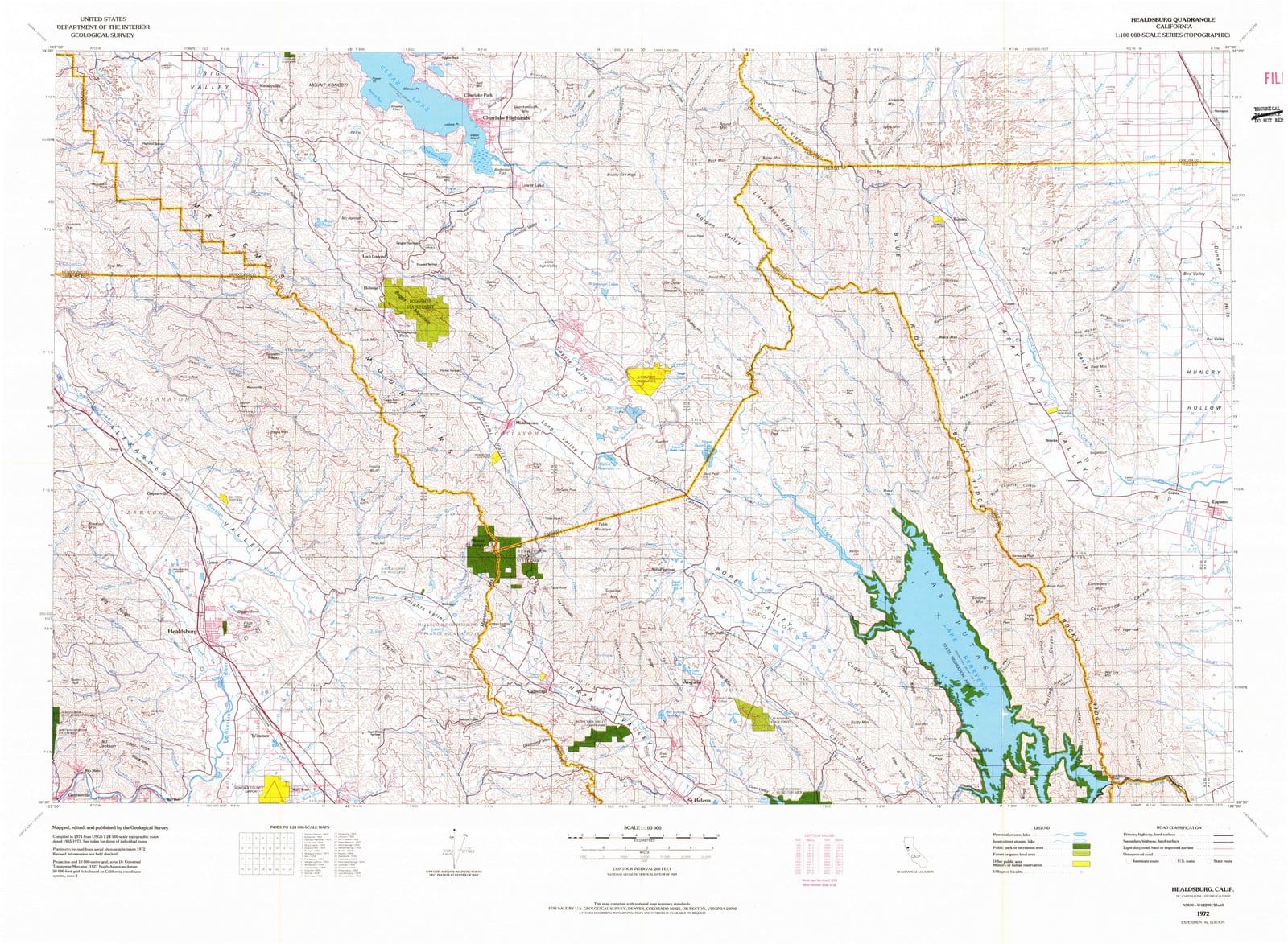1972 Healdsburg, CA - California - USGS Topographic Map