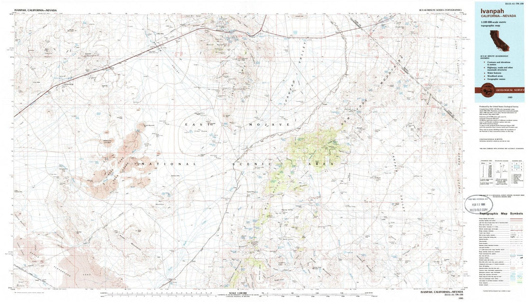 1985 Ivanpah, CA - California - USGS Topographic Map