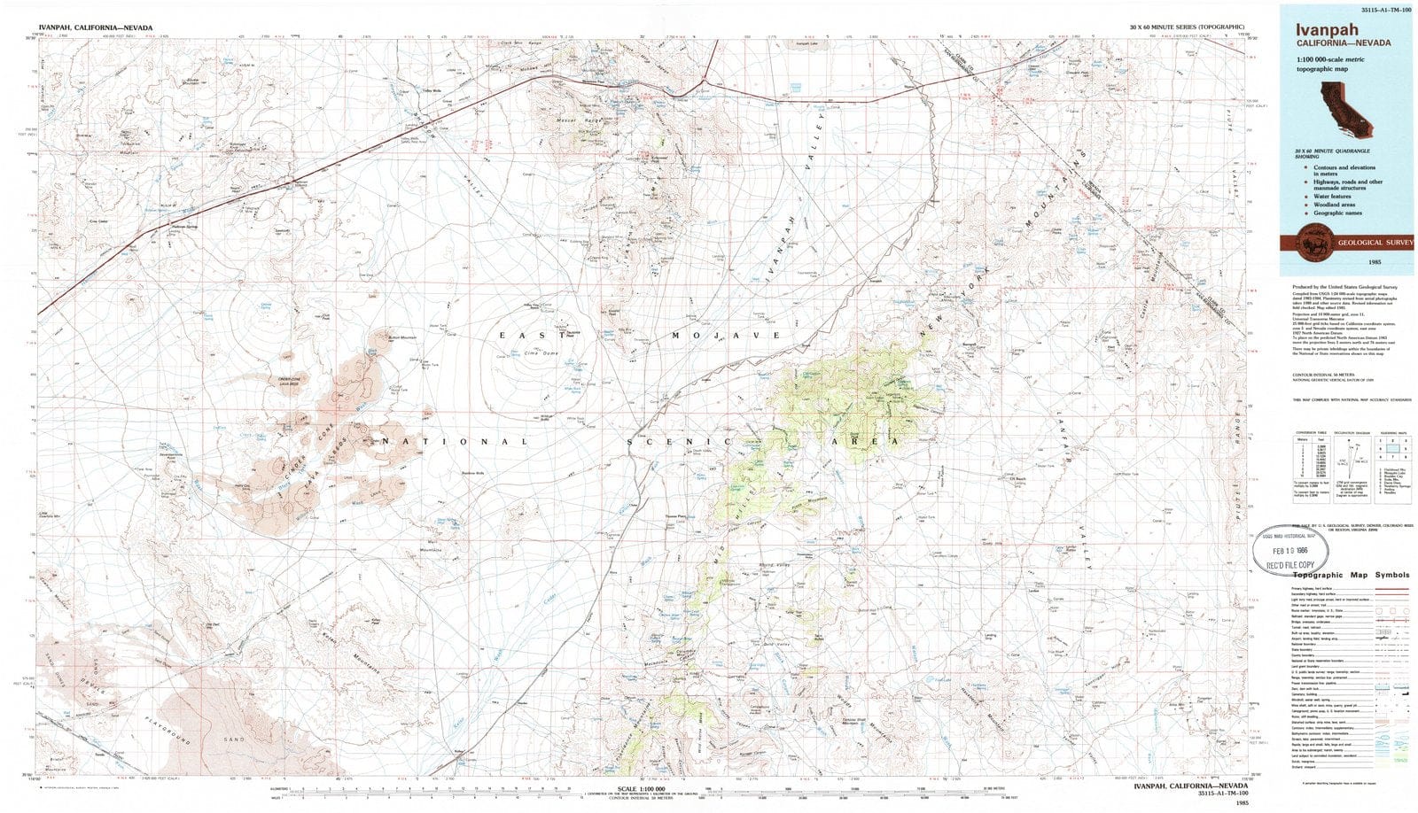 1985 Ivanpah, CA - California - USGS Topographic Map