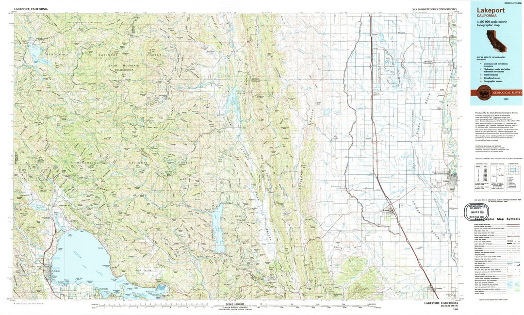 1994 Lakeport, CA - California - USGS Topographic Map