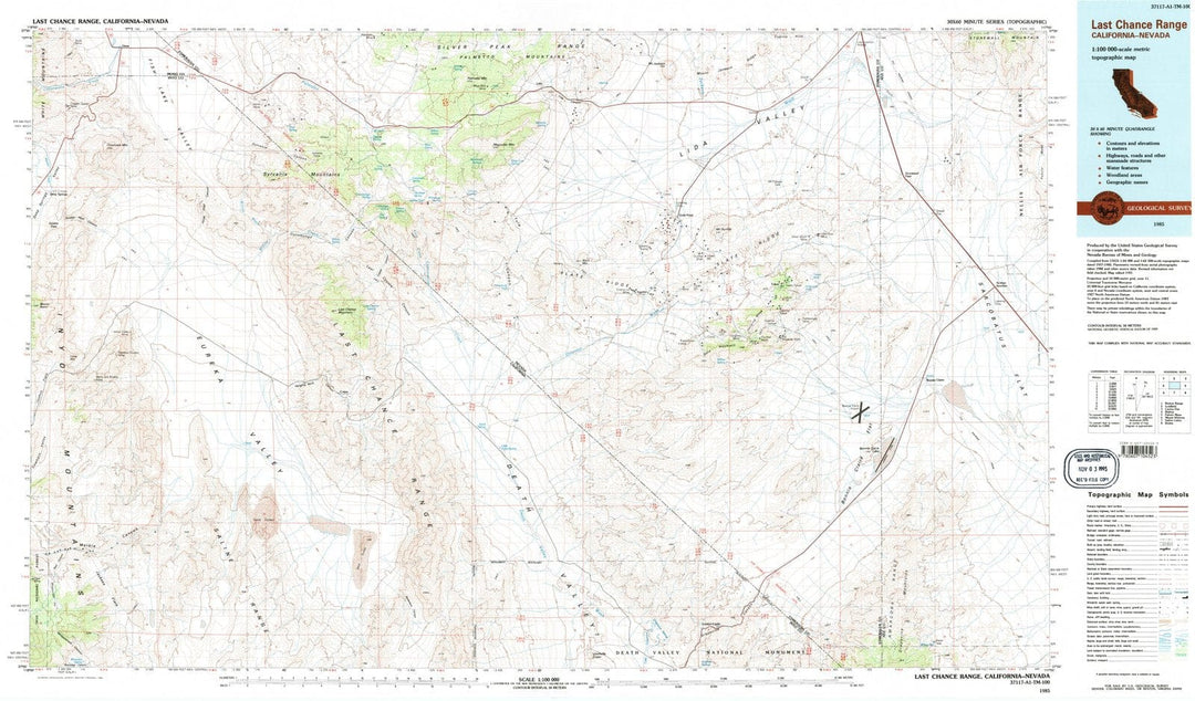 1985 Range, CA - California - USGS Topographic Map