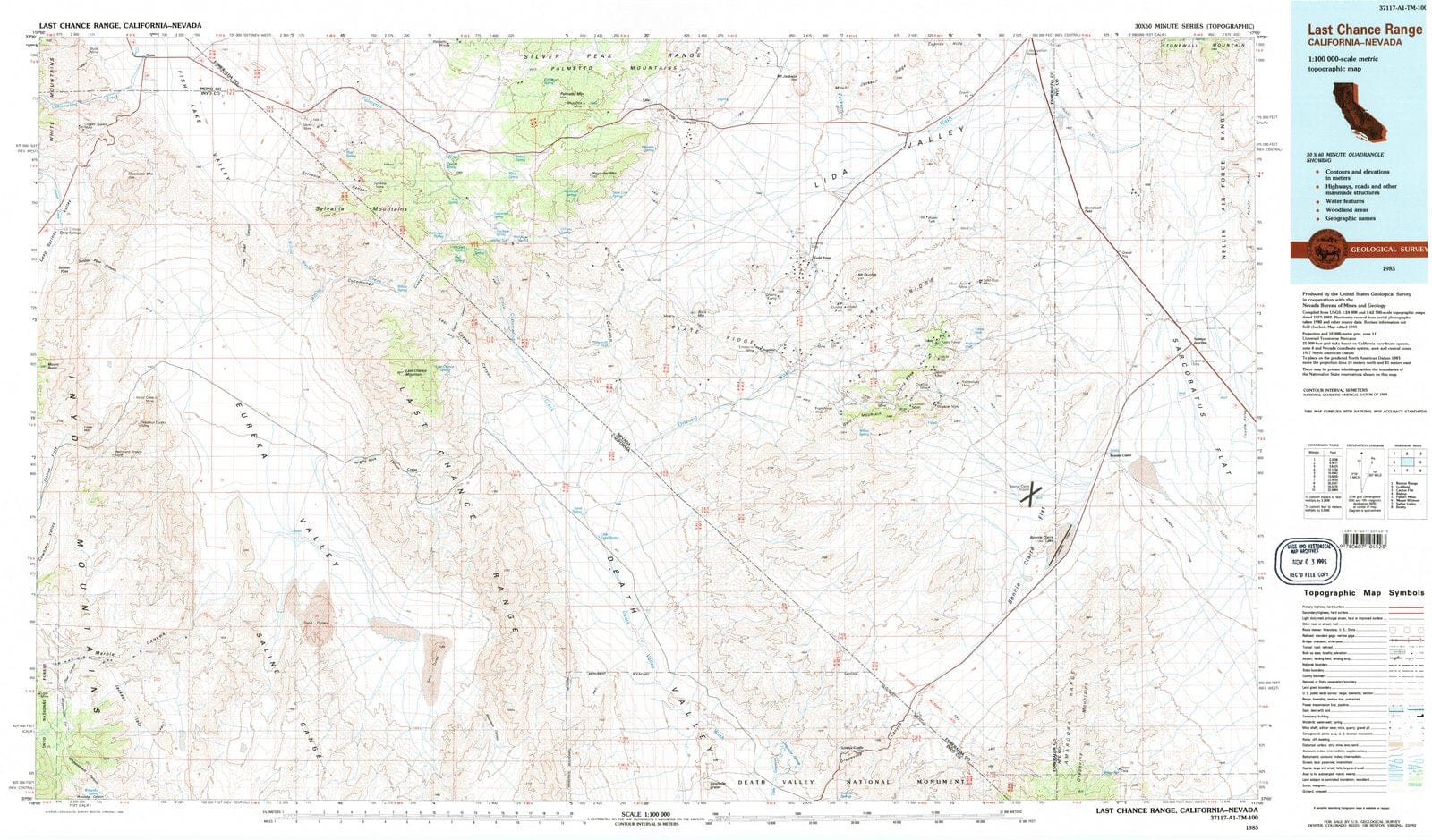 1985 Range, CA - California - USGS Topographic Map