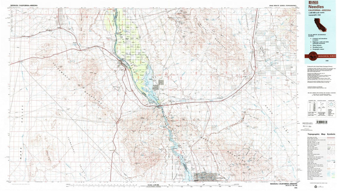 1985 Needles, CA - California - USGS Topographic Map