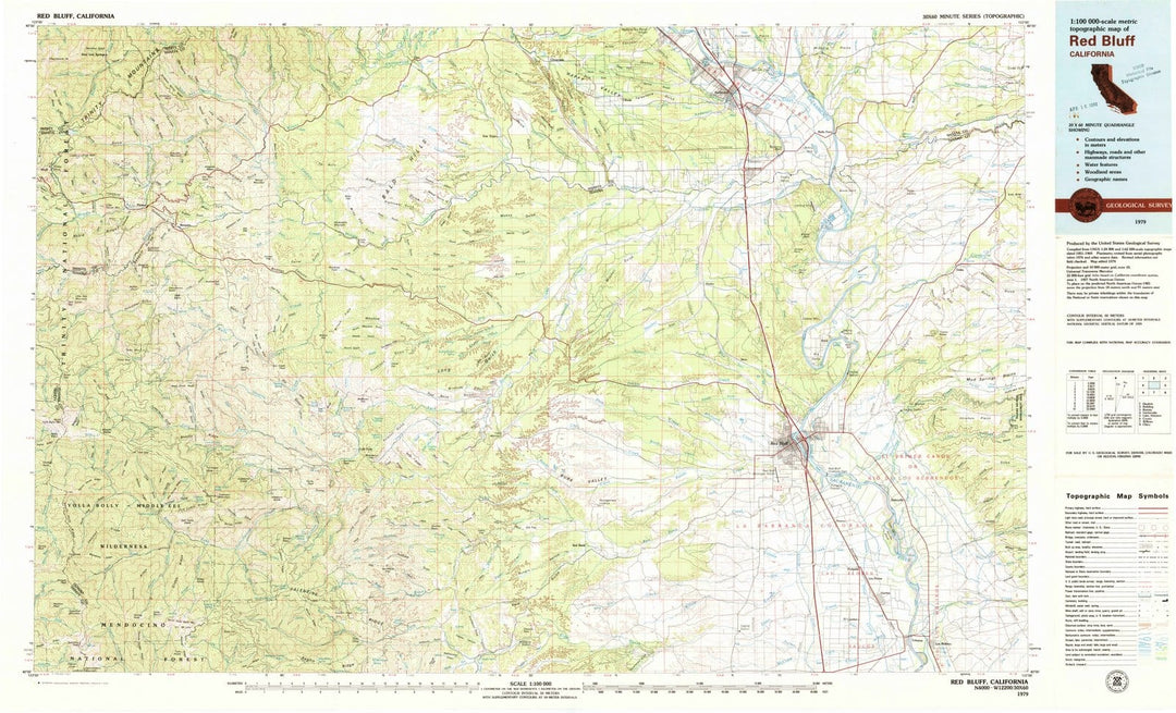 1979 Red Bluff, CA - California - USGS Topographic Map