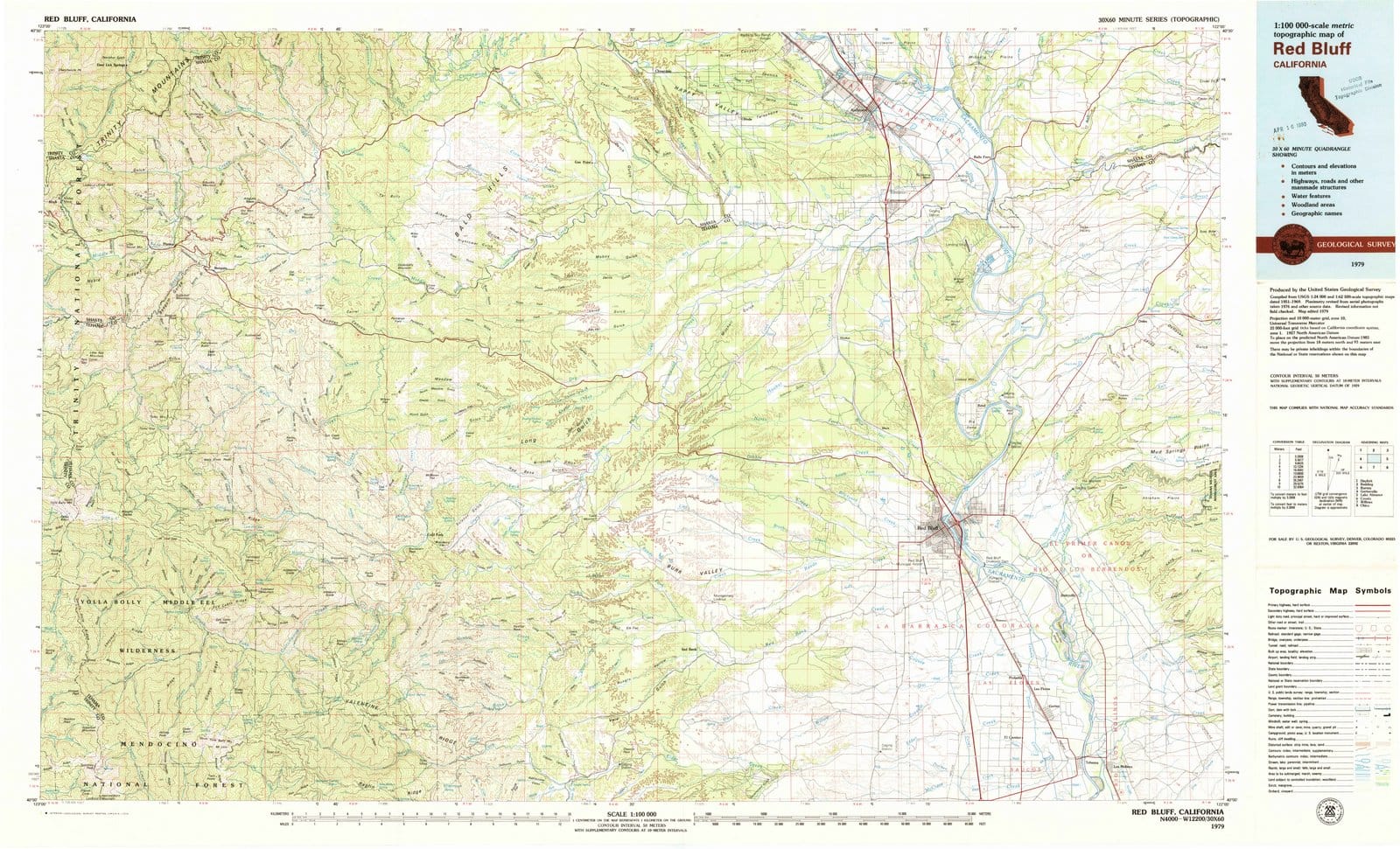 1979 Red Bluff, CA - California - USGS Topographic Map