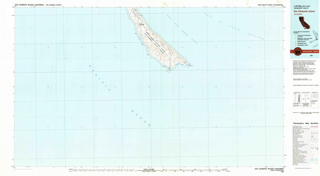 1980 San Clemente Island, CA - California - USGS Topographic Map