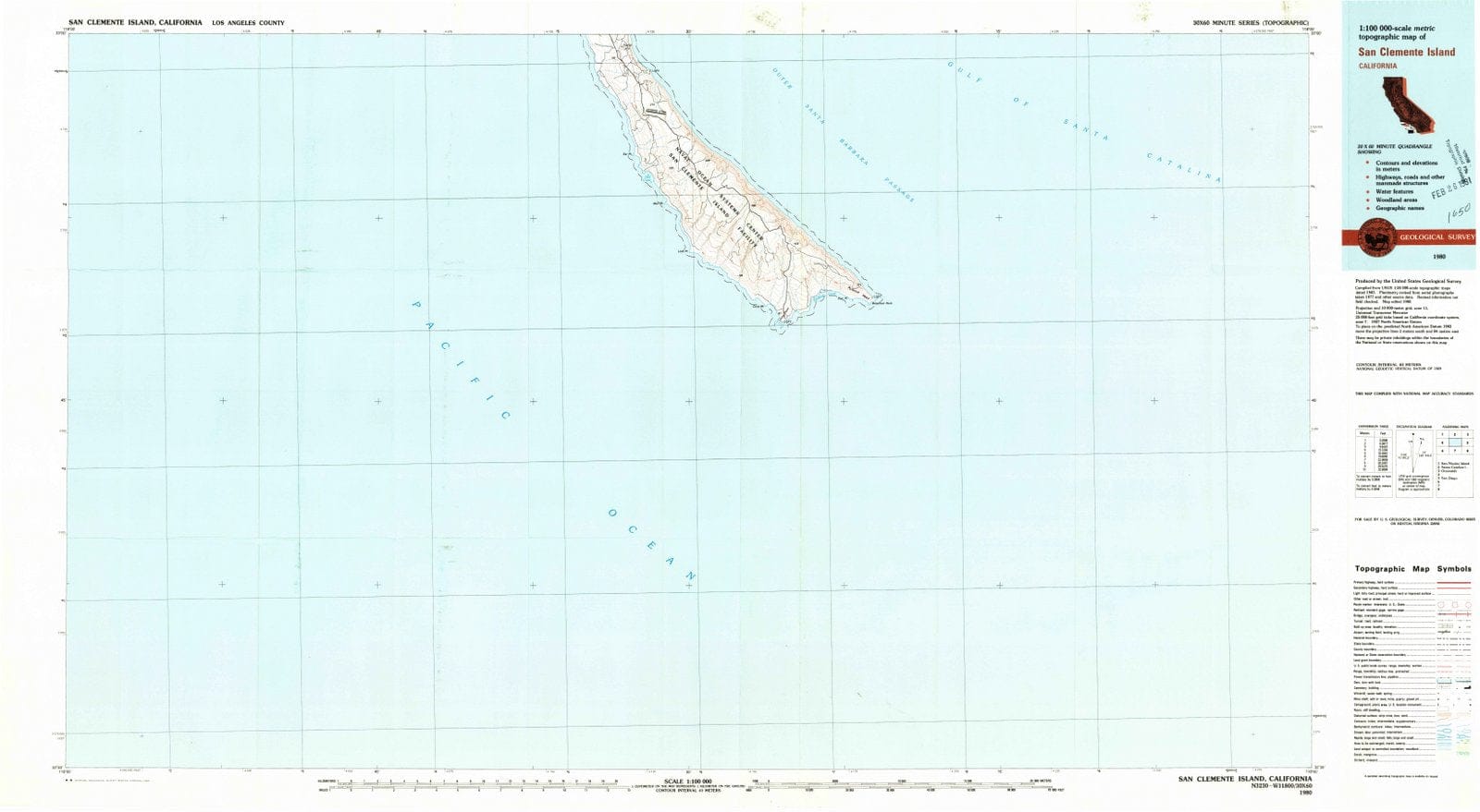 1980 San Clemente Island, CA - California - USGS Topographic Map