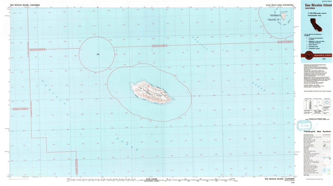 1993 San Nicolas Island, CA - California - USGS Topographic Map