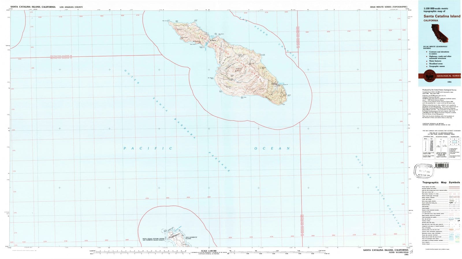 1981 Santa Catalina Island, CA - California - USGS Topographic Map