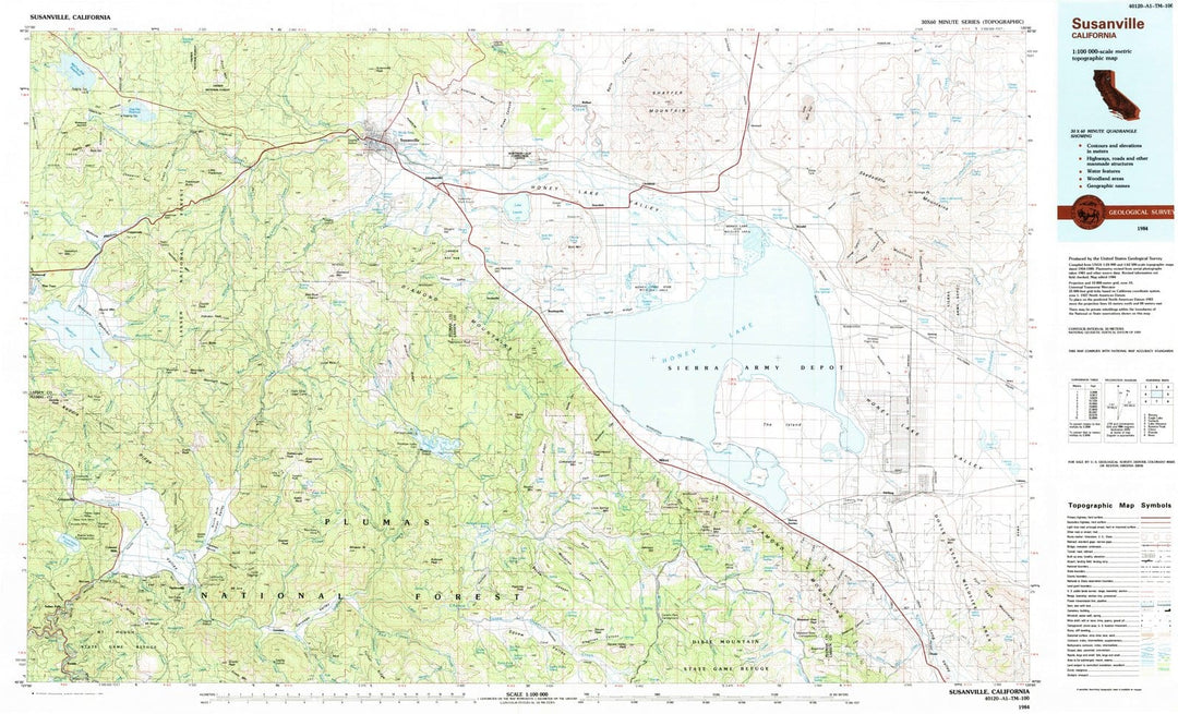 1984 Susanville, CA - California - USGS Topographic Map