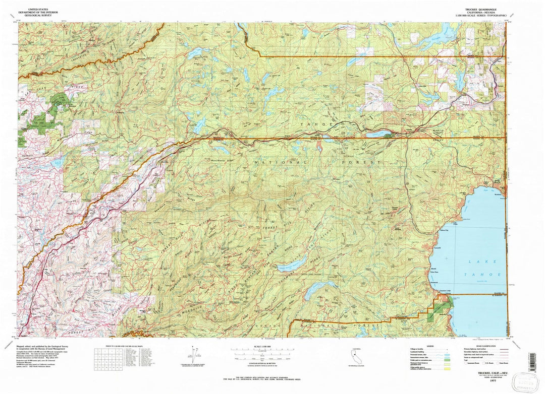 1977 Truckee, CA - California - USGS Topographic Map