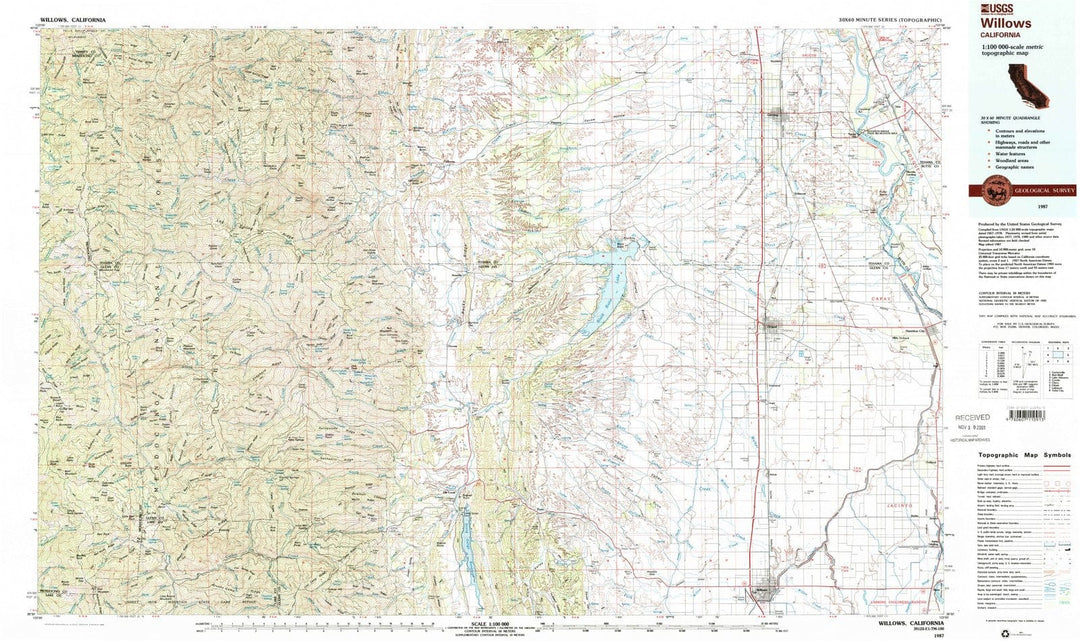 1987 Willows, CA - California - USGS Topographic Map