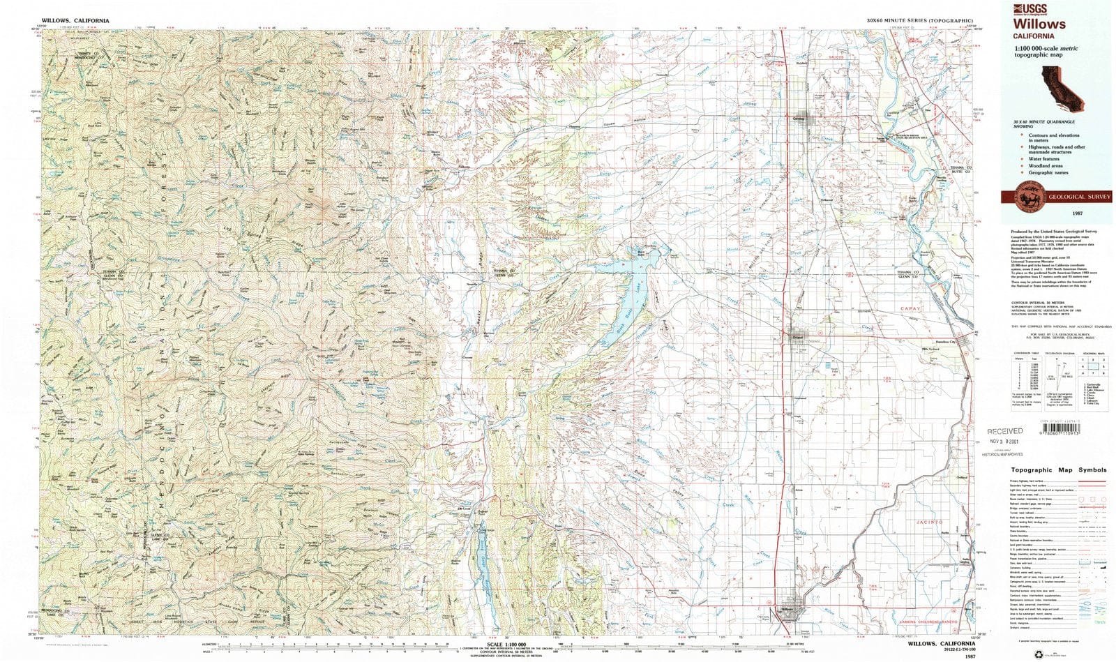1987 Willows, CA - California - USGS Topographic Map