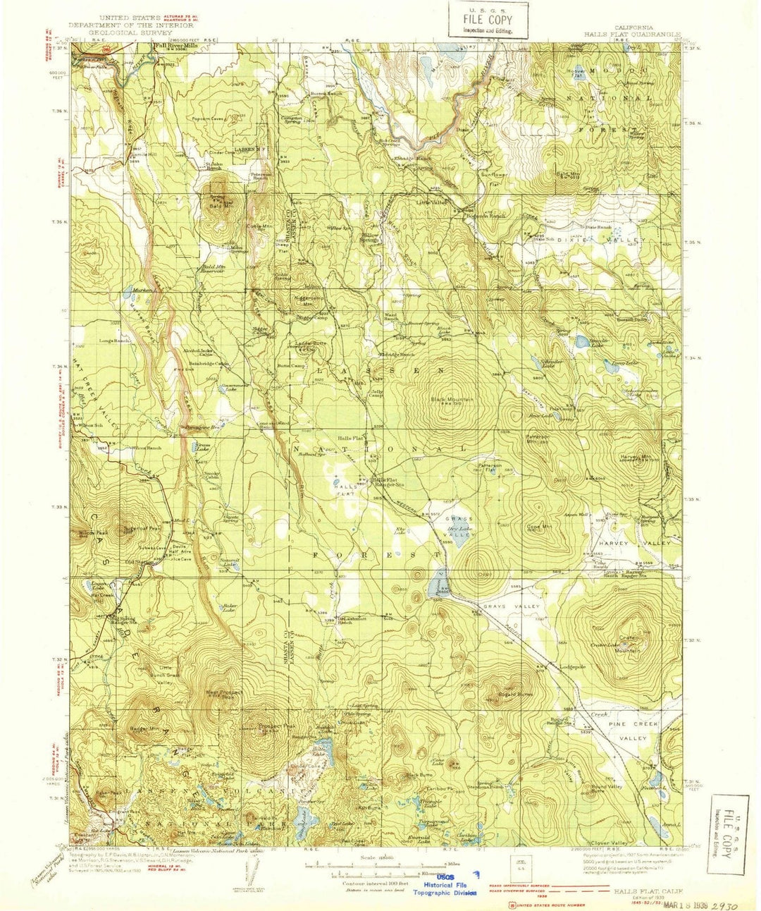 1939 Halls Flat, CA - California - USGS Topographic Map