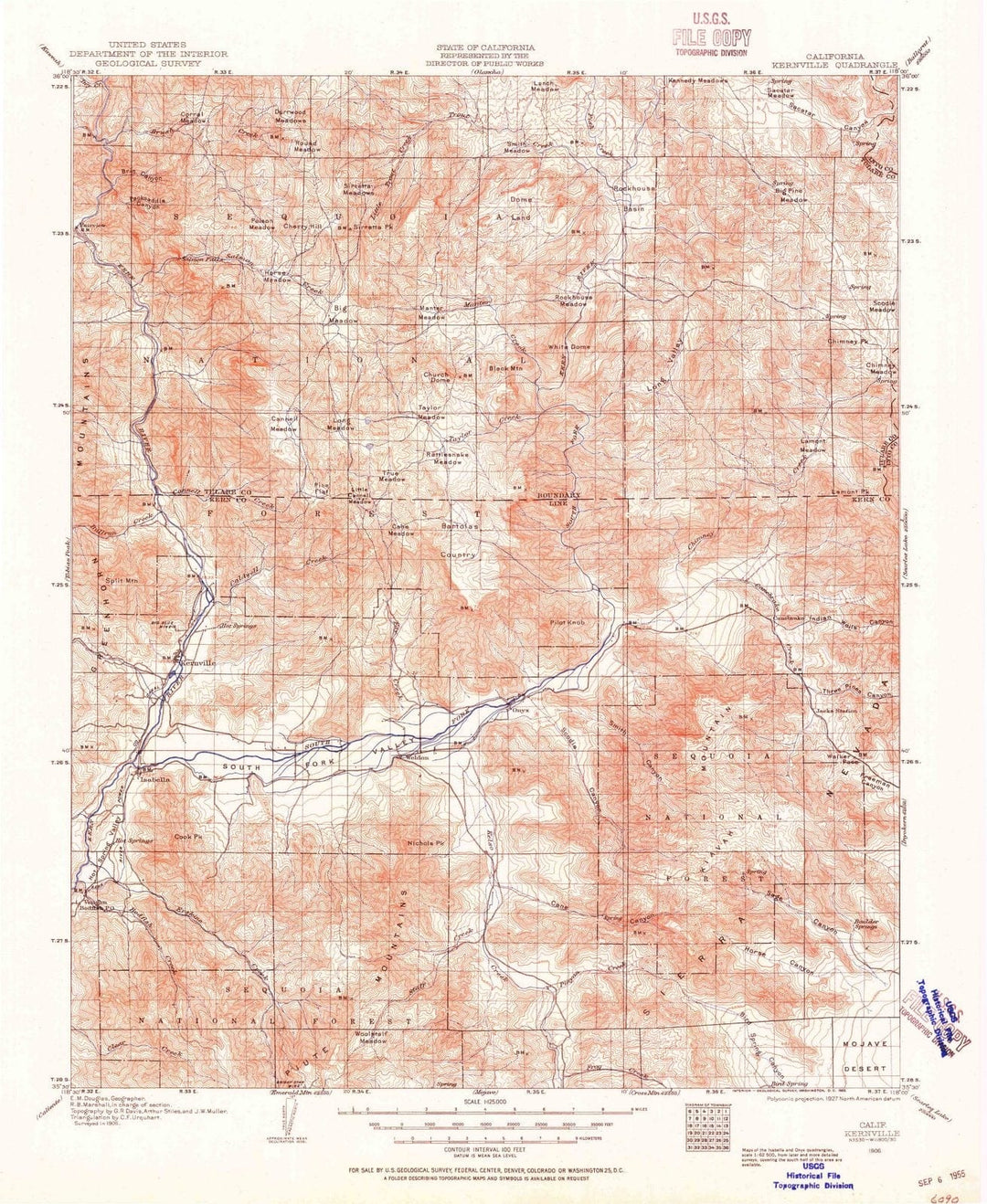 1906 Kernville, CA - California - USGS Topographic Map