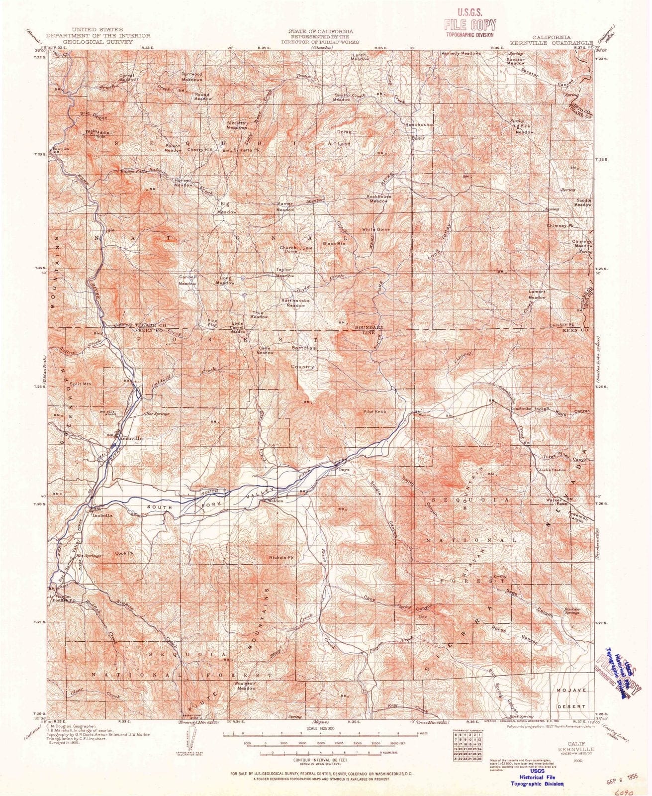 1906 Kernville, CA - California - USGS Topographic Map