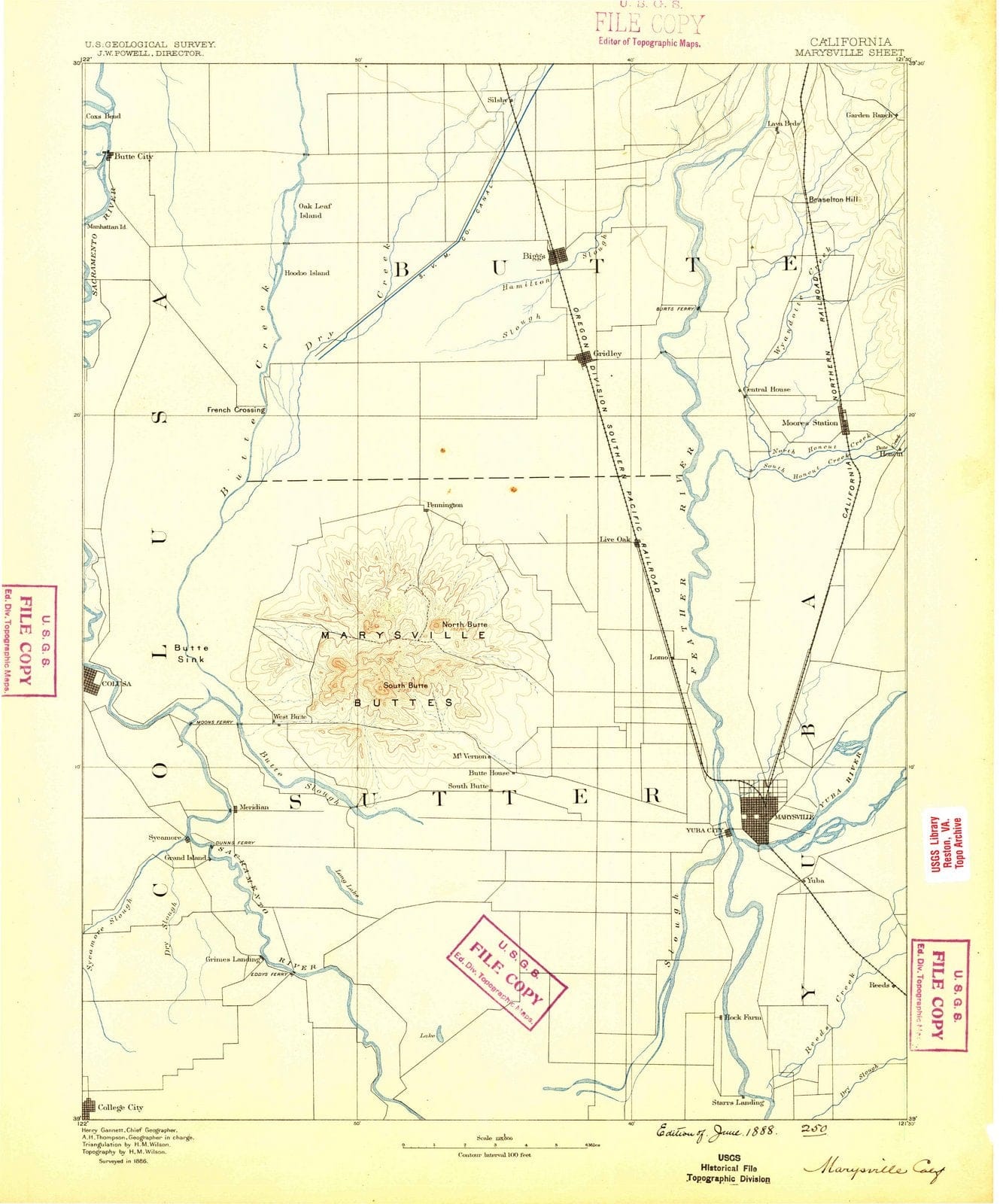1888 Marysville, CA - California - USGS Topographic Map