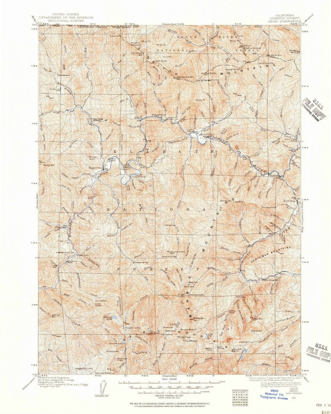 1914 Seiad, CA - California - USGS Topographic Map