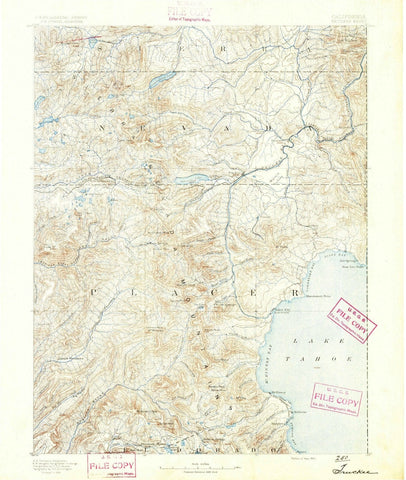 1891 Truckee, CA - California - USGS Topographic Map