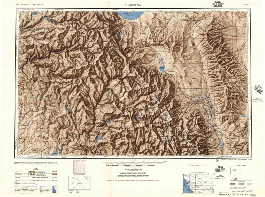 1947 Mariposa, CA - California - USGS Topographic Map v2
