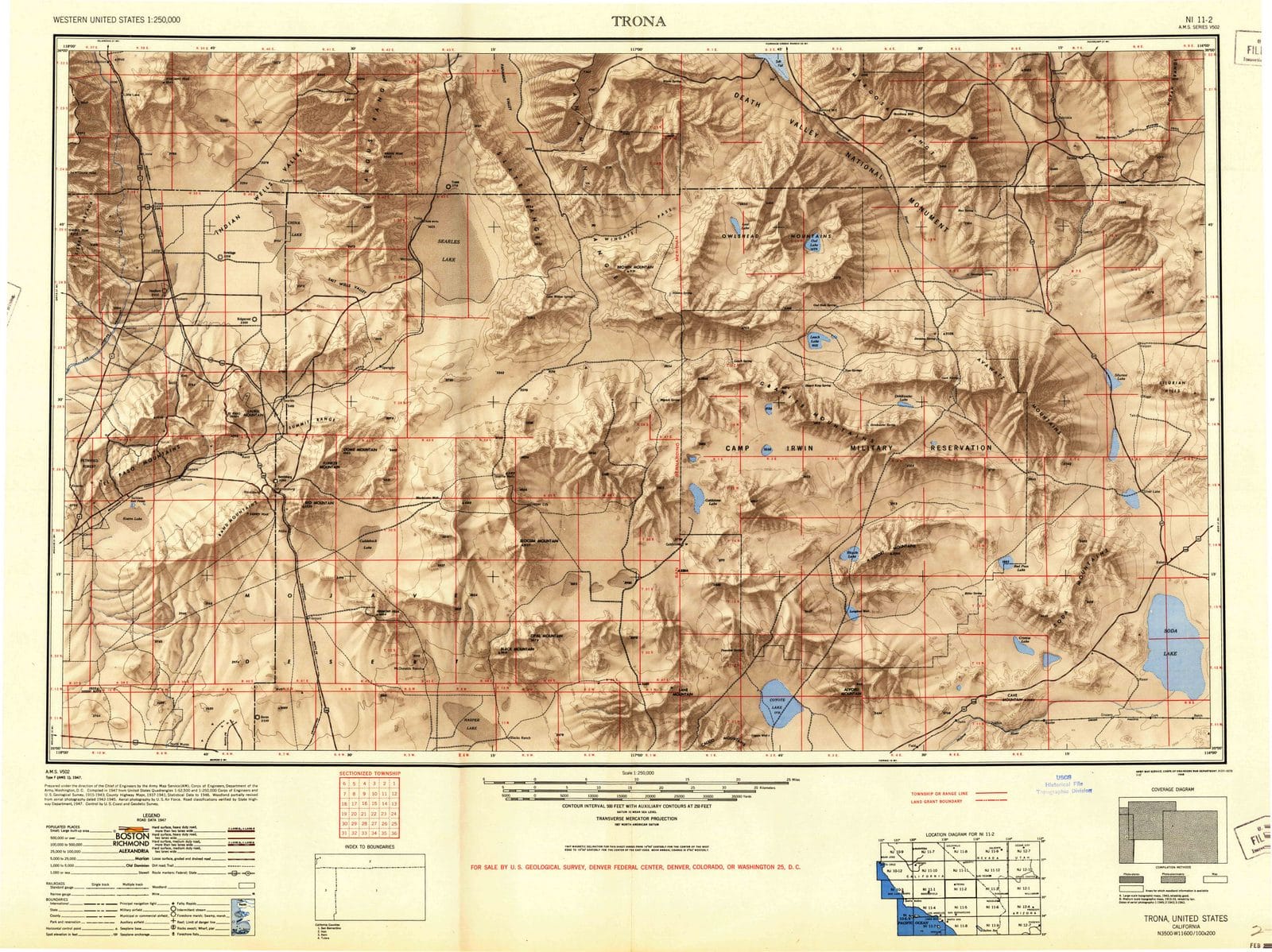 1947 Trona, CA - California - USGS Topographic Map
