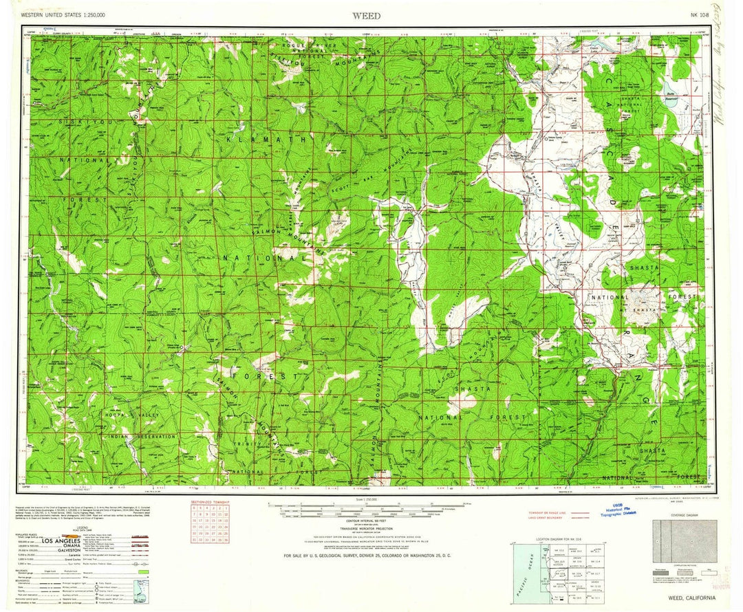 1948 Weed, CA - California - USGS Topographic Map