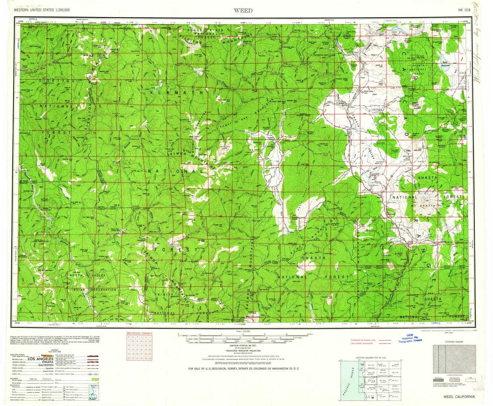 1948 Weed, CA - California - USGS Topographic Map