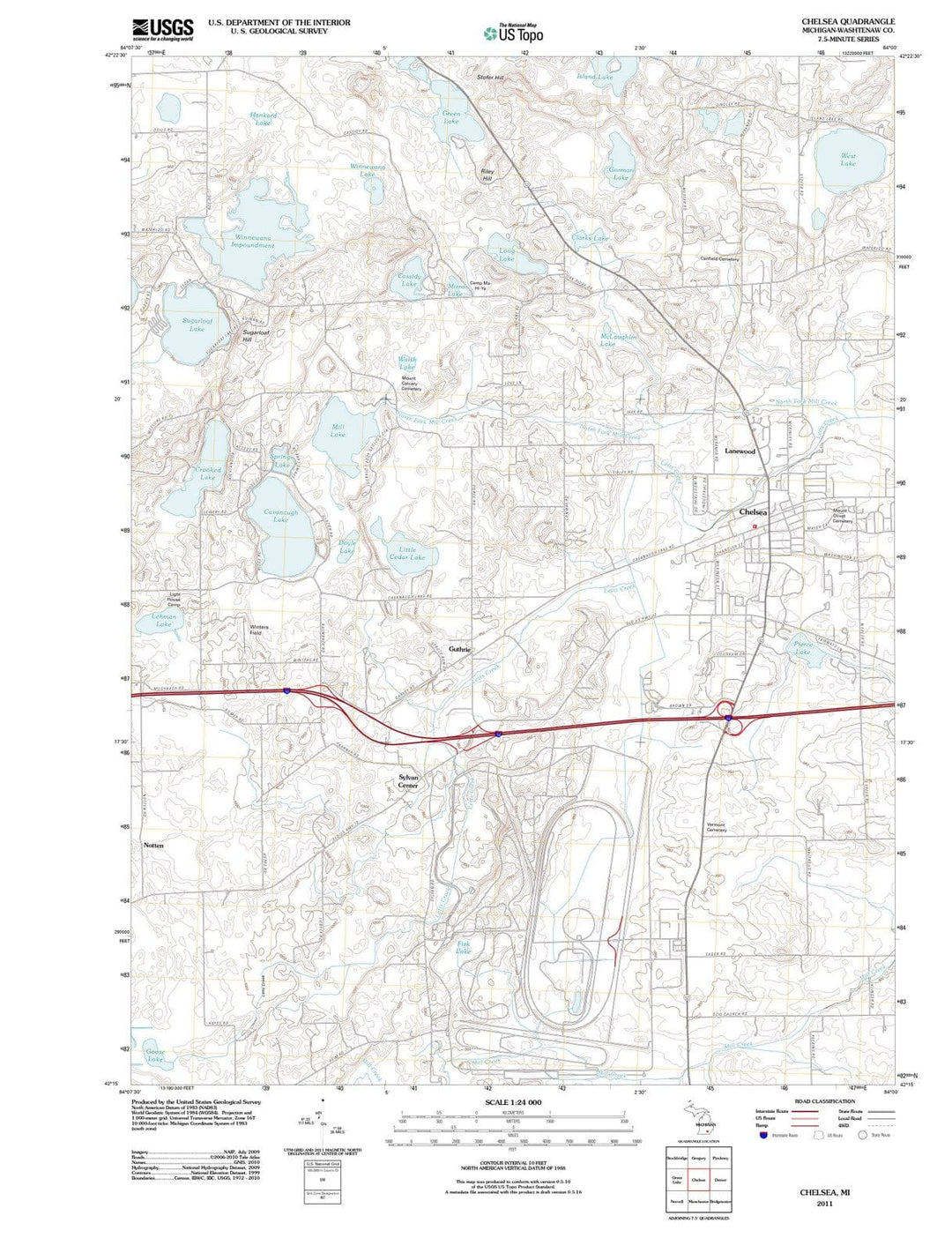 2011 Chelsea, MI - Michigan - USGS Topographic Map