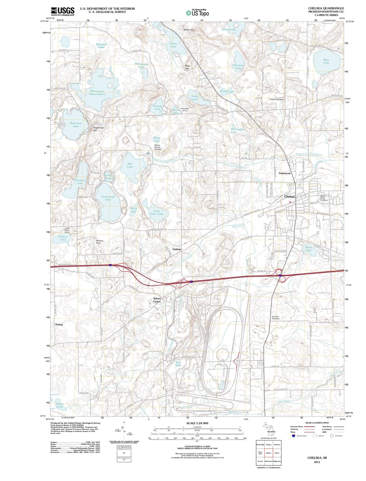 2011 Chelsea, MI - Michigan - USGS Topographic Map