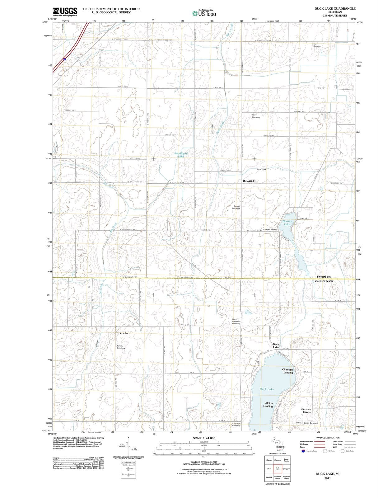 2011 Duck Lake, MI - Michigan - USGS Topographic Map