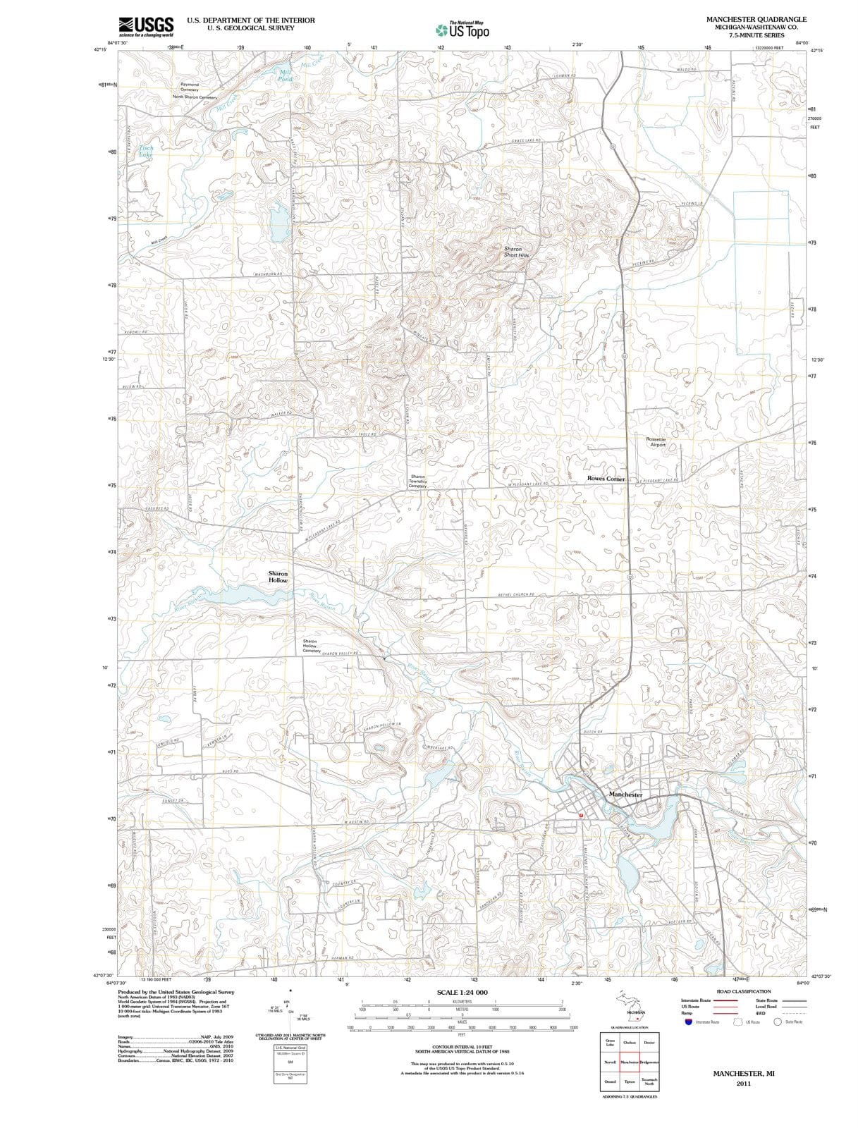 2011 Manchester, MI - Michigan - USGS Topographic Map