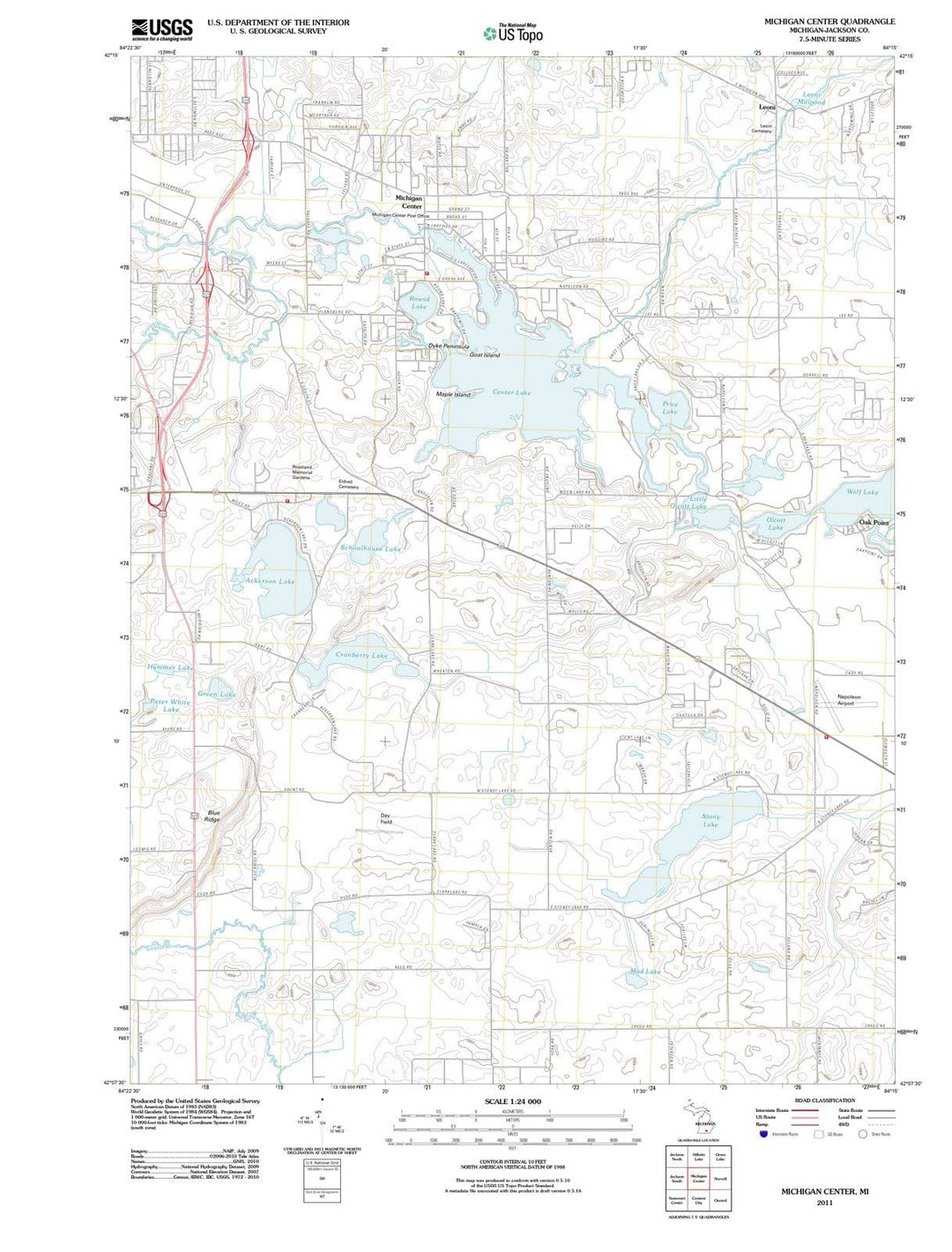 2011 Michigan Center, MI - Michigan - USGS Topographic Map