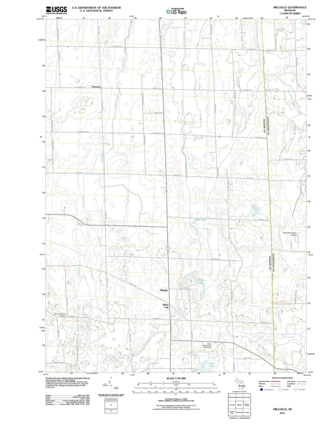 2011 Millville, MI - Michigan - USGS Topographic Map