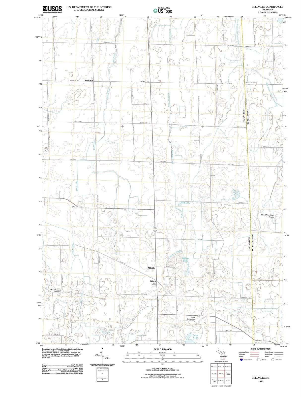2011 Millville, MI - Michigan - USGS Topographic Map