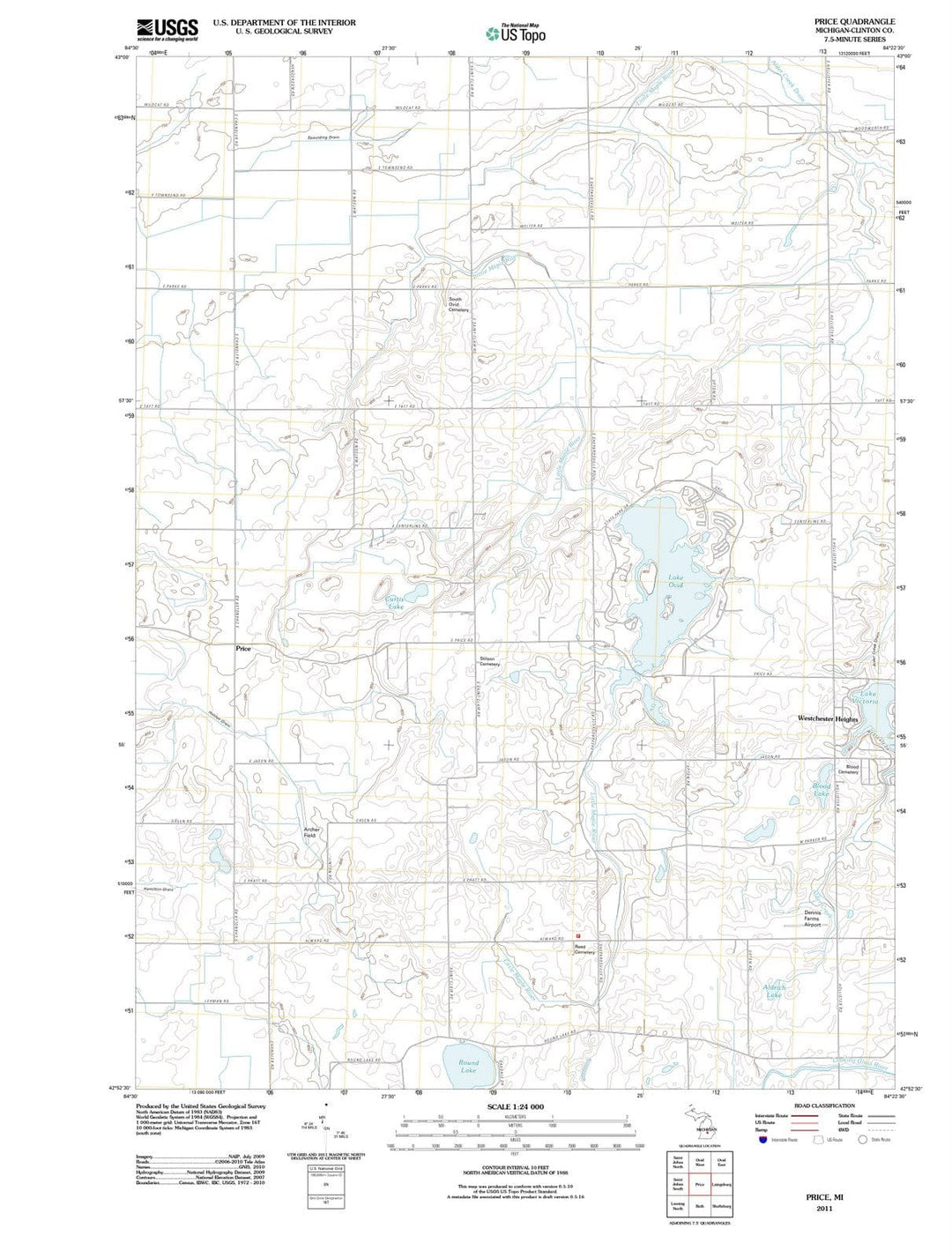 2011 Price, MI - Michigan - USGS Topographic Map