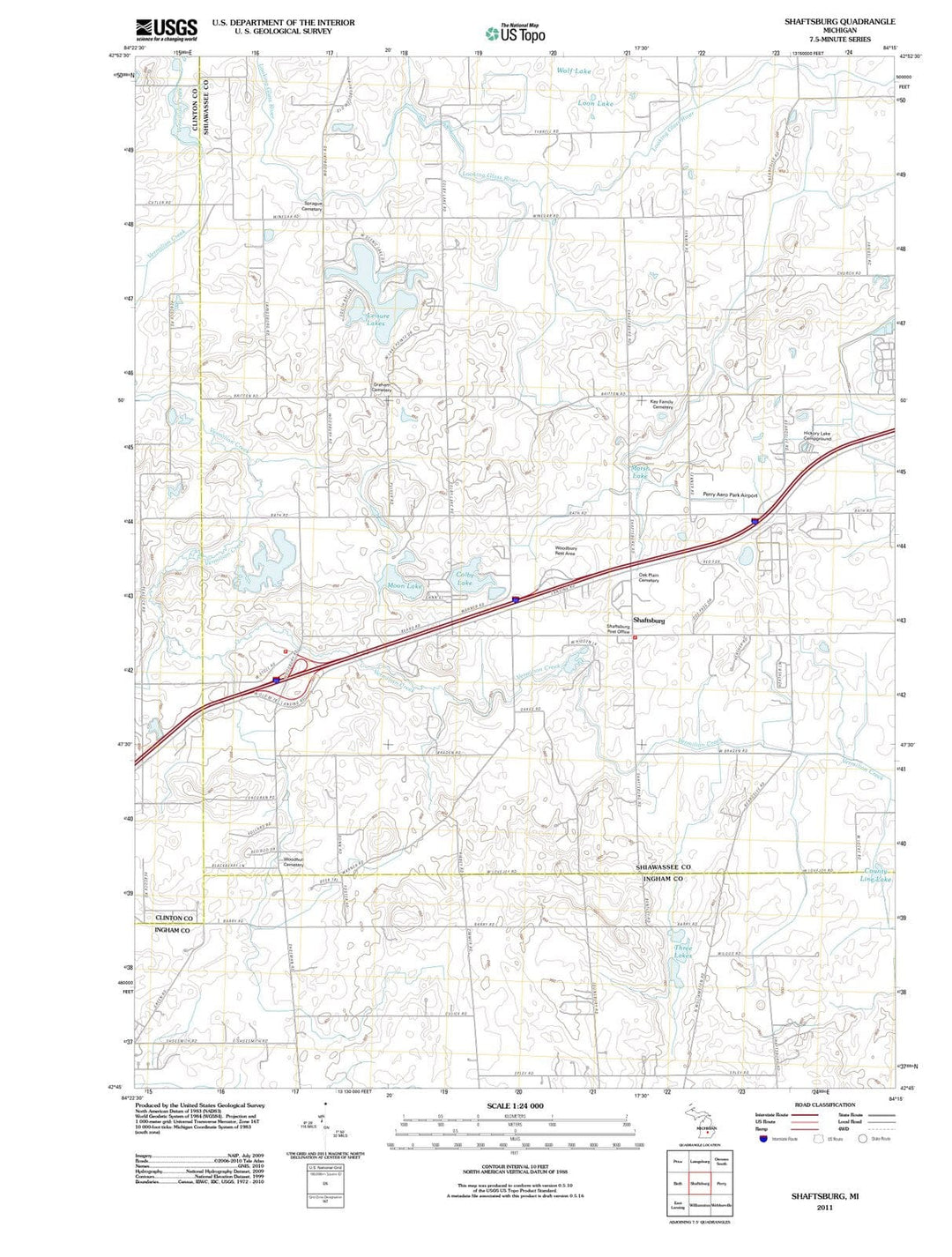2011 Shaftsburg, MI - Michigan - USGS Topographic Map
