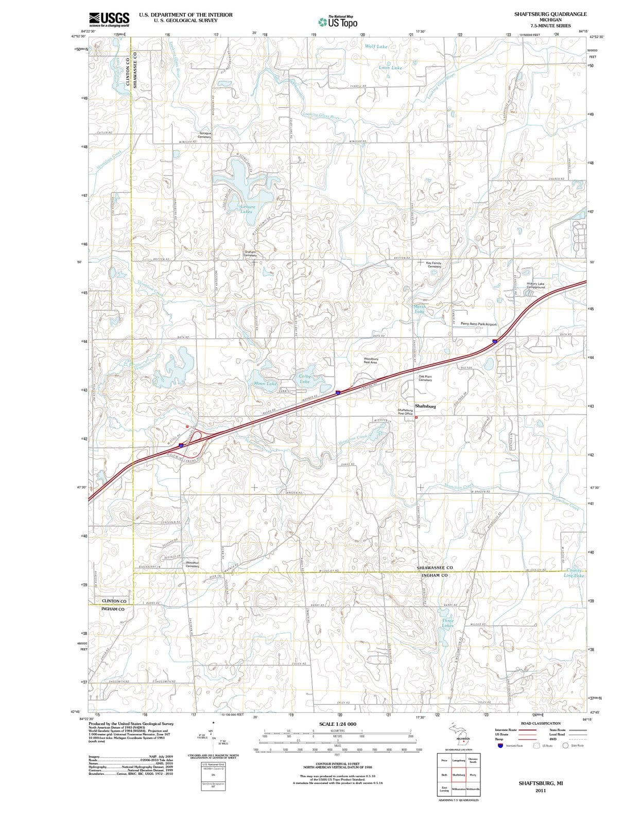 2011 Shaftsburg, MI - Michigan - USGS Topographic Map
