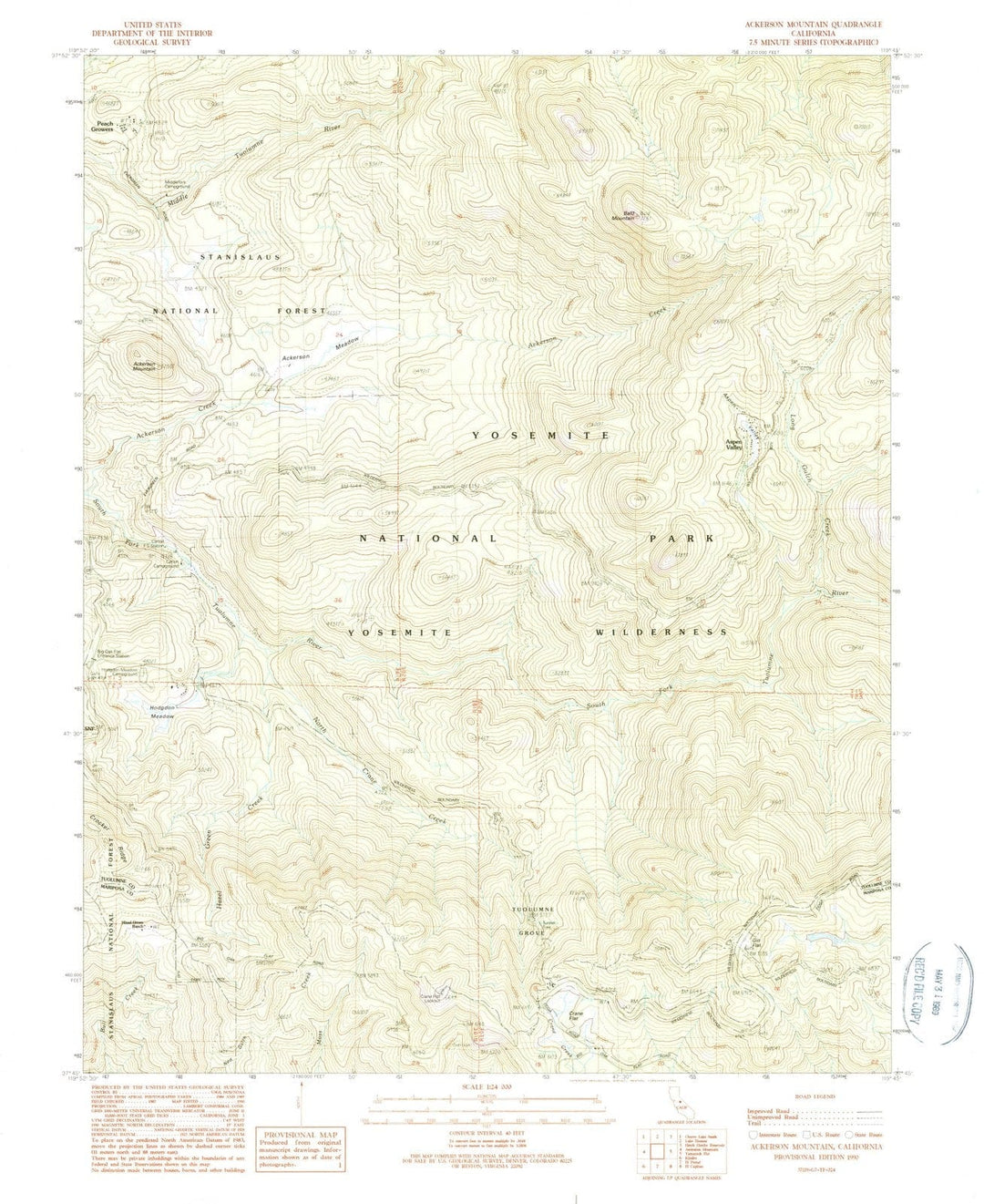 1990 Ackerson Mountain, CA - California - USGS Topographic Map
