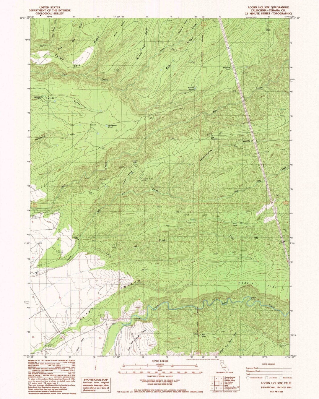 1985 Acorn Hollow, CA - California - USGS Topographic Map