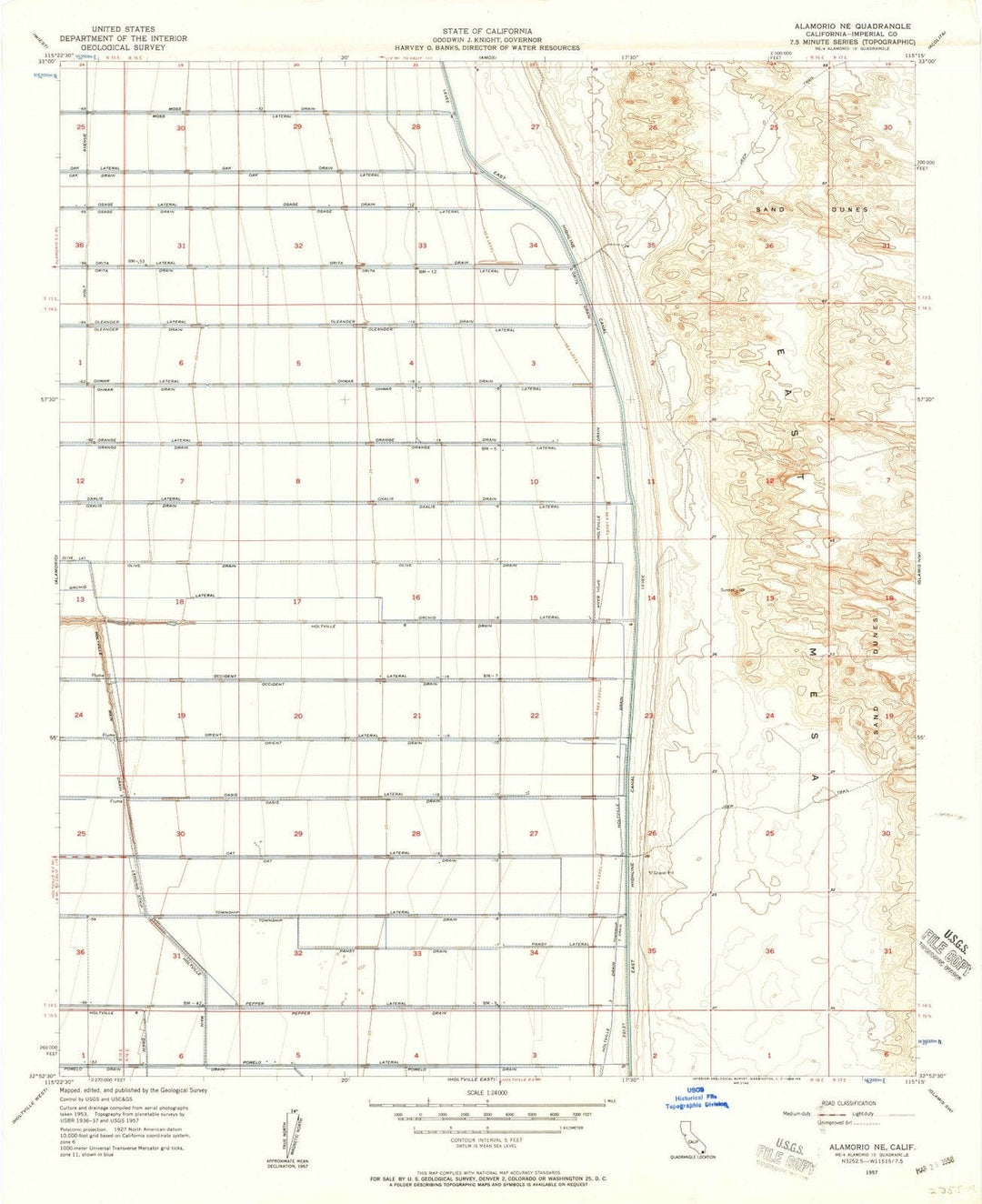 1957 Alamorio, CA - California - USGS Topographic Map