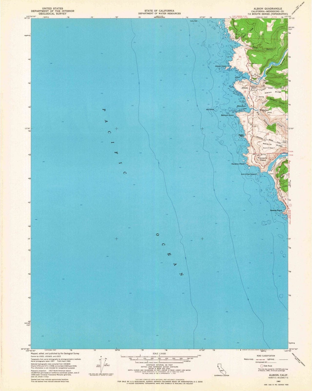 1960 Albion, CA - California - USGS Topographic Map