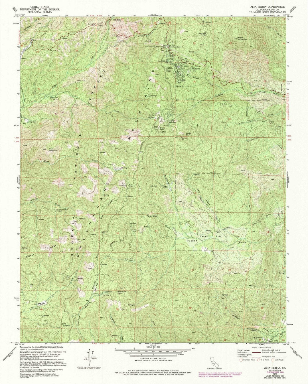 1972 Alta Sierra, CA - California - USGS Topographic Map