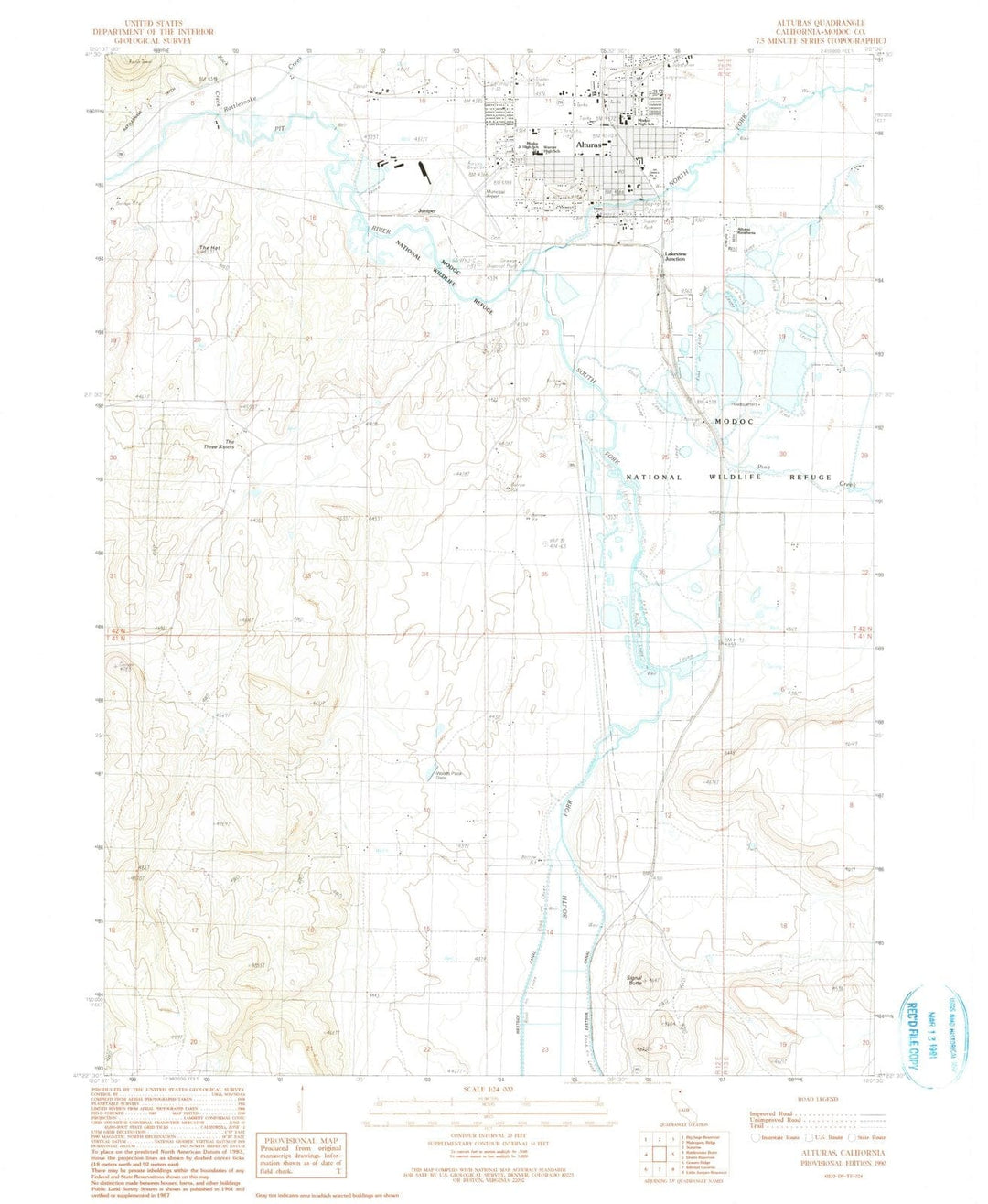 1990 Alturas, CA - California - USGS Topographic Map